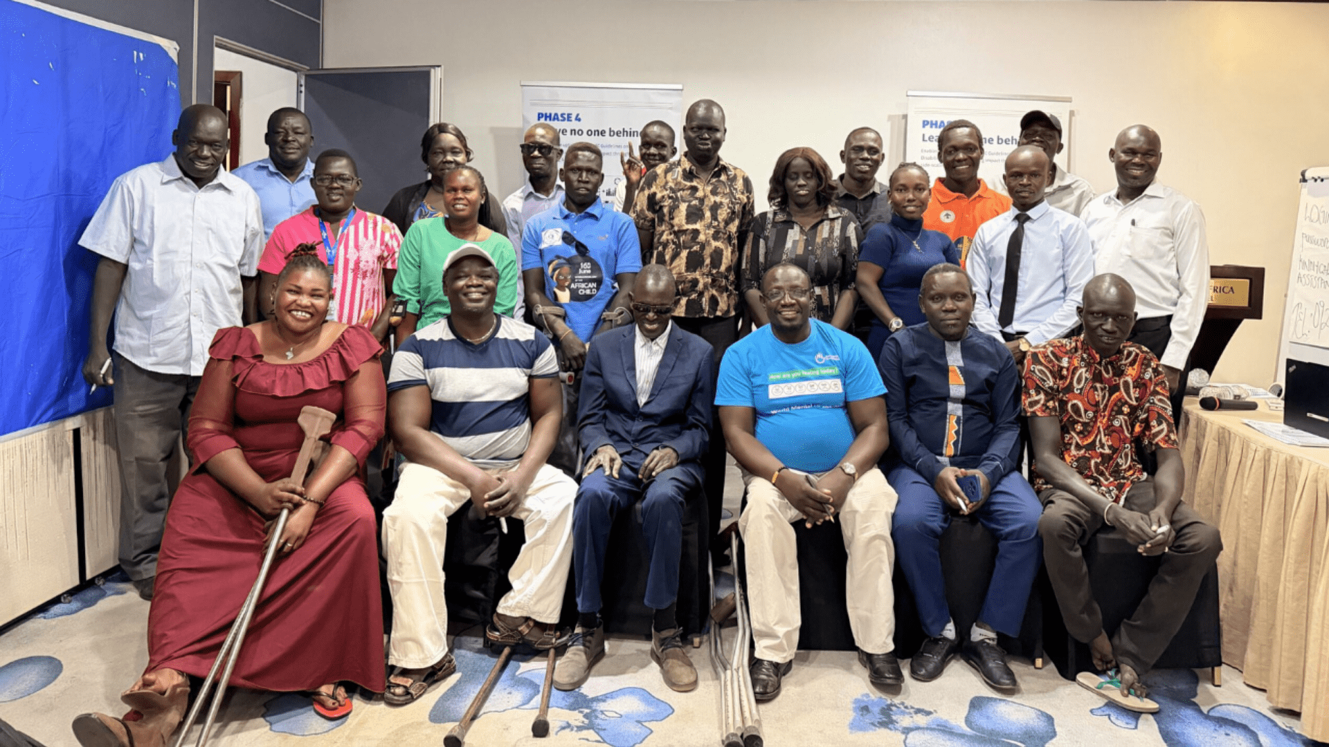 Representatives from several OPDs from South Sudan smiling