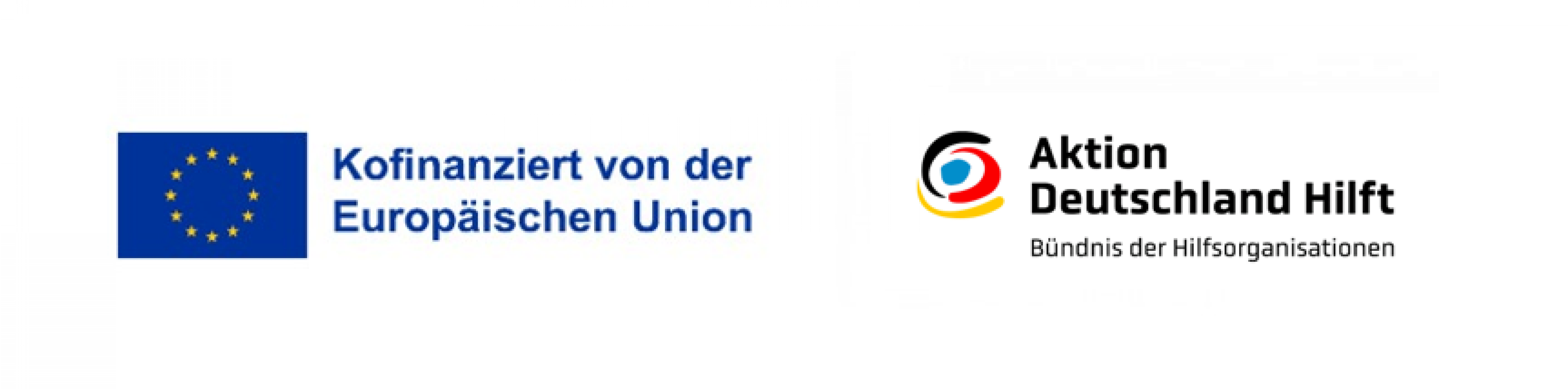 Förderlogos der Europäischen Union und Aktion Deutschland Hilft Logo der Beauftragten der Bundesregierung für Migration, Flüchtlinge und Integration