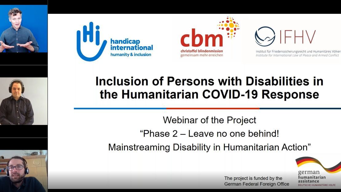 Online Seminar Inklusion Von Menschen Mit Behinderung In Humanitaren Coronavirus Massnahmen Projektseite Leave No One Behind